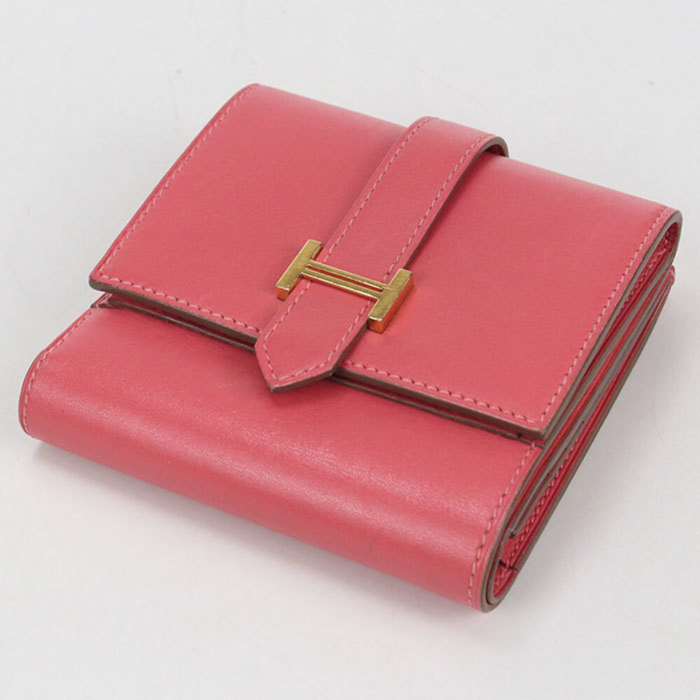 HERMES Bearn Recto Verso Bi-fold Wallet, □R stamp, Women's, Pink - Picture 2 of 12